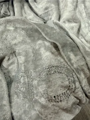 BCBGMaxAzria Silver Light Gray Velvet Zip Hoodie Set thumbnail 10