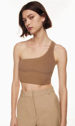 Babaton Aritzia sculpt knit one-shoulder crop thumbnail 1