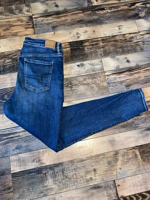 American Eagle Outfitters Distressed Skinny Dark Blue Jeans thumbnail 2