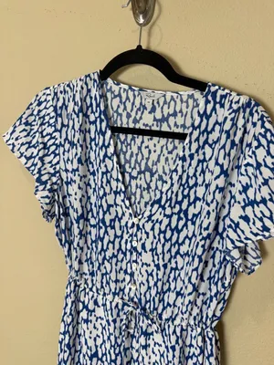 Rails Kiki Abstract Blue Leopard Print Dress Size Medium thumbnail 3
