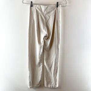 Lululemon Ribbed Softstreme Zip-Leg High-Rise Cropped Pants 25" Bone Cream 4 thumbnail 6