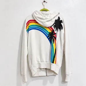 Spiritual Gangster Palm Finn Zip Hoodie Stone Rainbow Sz M thumbnail 9