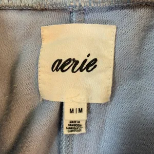 Aerie Womens Medium Velour Flare Leg Drawstring Waist Lounge‎ Pants Blue thumbnail 3