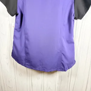 NWT RBX Mixed Media Medical Scrubs Top Purple Black Gray, Large thumbnail 7