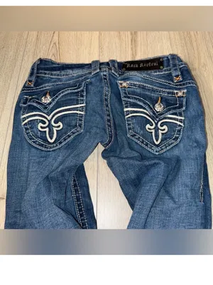 Rock revival Stephanie capri crop cropped blue jeans denim thumbnail 4