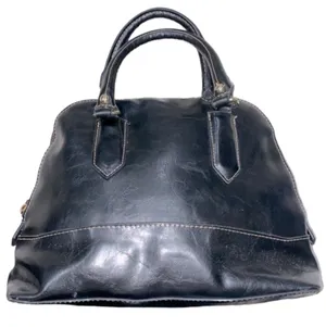 Black faux leather top handle bag thumbnail 1