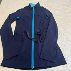 Lululemon navy blue vintage waist scrunch string jacket 4 women thumbnail 8