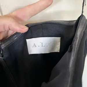 ALC Strapless Drape Dress Black Asymmetric Hem with Side Pockets‎ Size US 2 / XS thumbnail 12