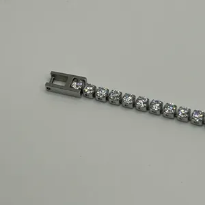 Swarovski Moissanite Tennis Bracelet Real Silver VVS D Color Iced Out 3mm 7.5 Inch No Pass thumbnail 4