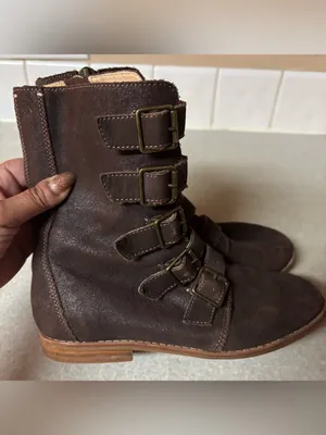 Olukai Elima Brown Leather Buckle Outdoor Preppy Fisherman Side Zip Boots 6 thumbnail 3