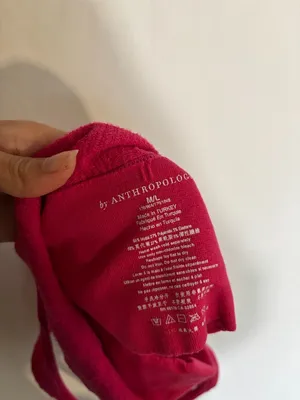 Anthropologie bright pink ribbed halter crop tank size M thumbnail 4