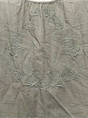 Candace Cameron Bure Sage Green Floral Embroidery Cotton Short Sleeve Top Large thumbnail 3