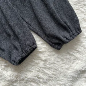 Sweater Plush Square-Neck Smocked Top Long Sleeve Dark Gray M thumbnail 8