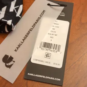 Karl Lagerfeld Pauline Bikini Top Black and White NWT Size Small thumbnail 6