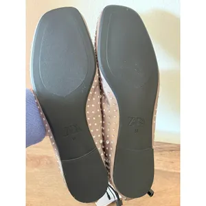 NWT Zara Taupe Rhinestone Satin Square Toe Studded Ballet‎ Flats 38 / 7.5 thumbnail 7
