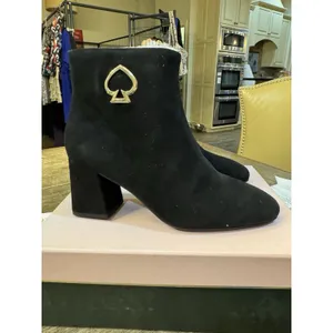 Kate Spade Alihandra Luxe Suede Ankle Boots Black‎ Women's Size 10 thumbnail 3