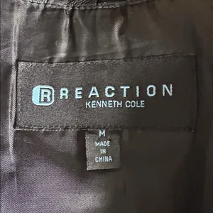 Kenneth Cole Reaction Black Leather Jacket Medium thumbnail 3