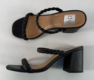 Dolve Vita Braided Block Heel Sandal in Black Size 8‎ thumbnail 1