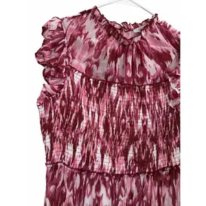 Julia Jordan Ikat Print Tiered Midi Dress Pink Size 14 NWT thumbnail 4