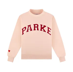 PARKE Varsity Mockneck Sweatshirt Peony and Crimson Valentines Day s/m thumbnail 1