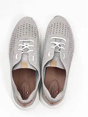 CLARKS Unstructured Gray Perforated Lace Up Shoes Women’s Size 11 Casual Neutral thumbnail 10