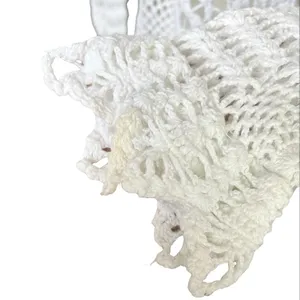 White Crochet Knit Sweater Top Long Sleeve Size S Boho Coquette boho coastal thumbnail 5