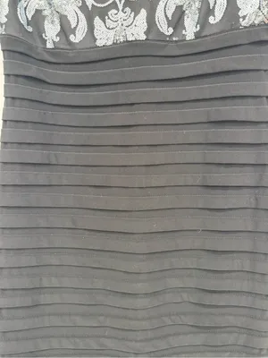 Scarlett Black Midi Dress with Silver Embellished Bodice thumbnail 3