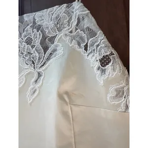 FAITHFULL Etienne Lace Trimmed Faille Camisole in Off White Size 4 thumbnail 3