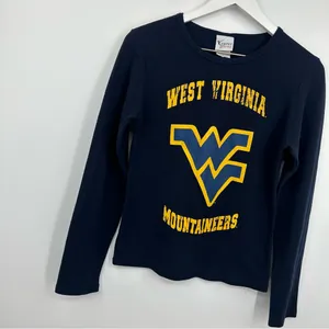 West Virginia Mountaineers Blue Long Sleeve Thermal Shirt Size Medium thumbnail 4