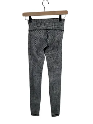 Lululemon Wunder Under Pant III Fall Net White Black‎ Leggings Size 2 thumbnail 4
