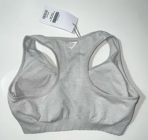 Gymshark Vital Seamless Sports Bra Light Grey Marl - Medium thumbnail 2