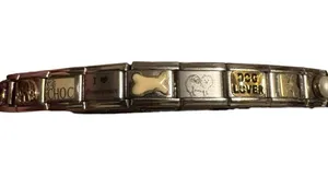 Puzzle Collection Dog Themed Stainless Steal Charm Bracelet One Size thumbnail 1