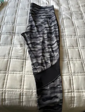 Gray Camo Active Leggings - Stretchy Bottoms thumbnail 2