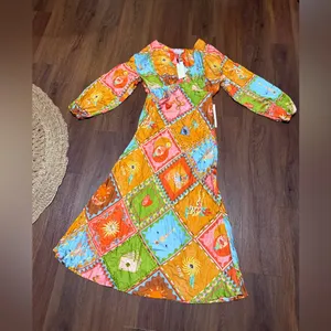 Never fully dressed NWT Soller Emma Dress $228 satin printed spring revolve boho thumbnail 9