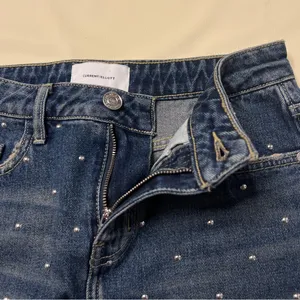 Current/Elliott Size 25 Cotton Blue Denim Studded Mini Skirt Distressed‎ thumbnail 6