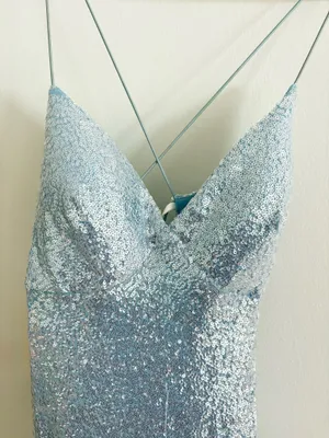 Windsor Prom Dress Sequin Silver Blue thumbnail 3