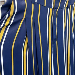 NWT Maeve Anthropologie Womens 6 Pants Wide Leg Navy/Marin Mustard White Striped thumbnail 4