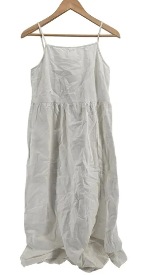 Loft Beach Linen Maxi Dress Womens Small White Smocked Back EUC thumbnail 1