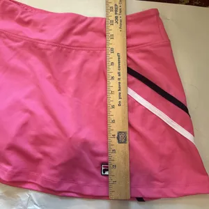 Fila Pink Tennis Skort Womens Medium Built-in Shorts Navy‎ White Side Stripes thumbnail 9