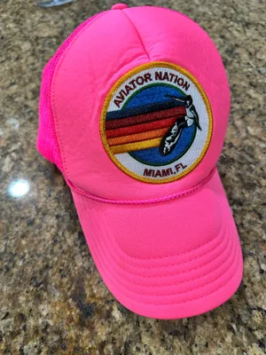 Aviator Nation Trucker Pink Hat Miami thumbnail 3
