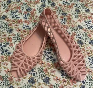 American apparel Los Angeles Apparel lattice PVC jelly Sandal Flats Open toe thumbnail 1