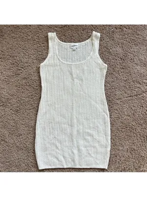 Superdown Talulah White swimsuit Cover up Knit Mini size M thumbnail 4