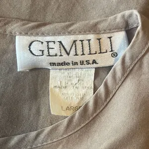 Gemilli Vintage Tan Pullover Lightweight Short‎ sleeve Blouse Large Capsule Tan thumbnail 5