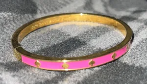 Spot The Spade purple Enamel Hinged Bangle Gold thumbnail 1