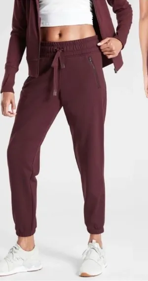 ATHLETA Bounce Back Joggers in Burgundy thumbnail 1