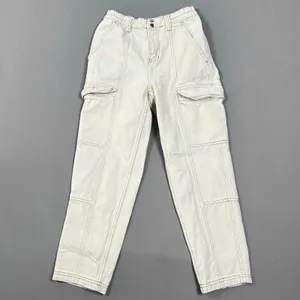 PacSun Cargo Pants‎ Womens M Relaxed Denim Utility Baggy Streetwear Beige White thumbnail 4