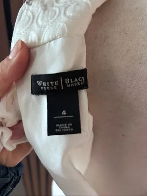 White House black market dress size 4 cotton keyhole embossed thumbnail 4