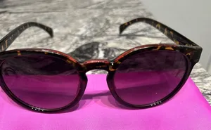Tortoise Shell Sunglasses with Purple Lenses Brown thumbnail 1