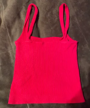 Garage Hot Pink Square Neck Sweater Tank thumbnail 6