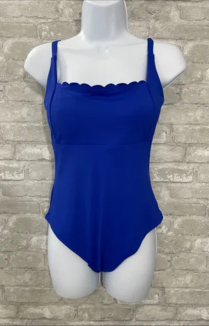 Sea Level Royal Blue Scalloped Square Neck Bralette One Piece Swimsuit thumbnail 1